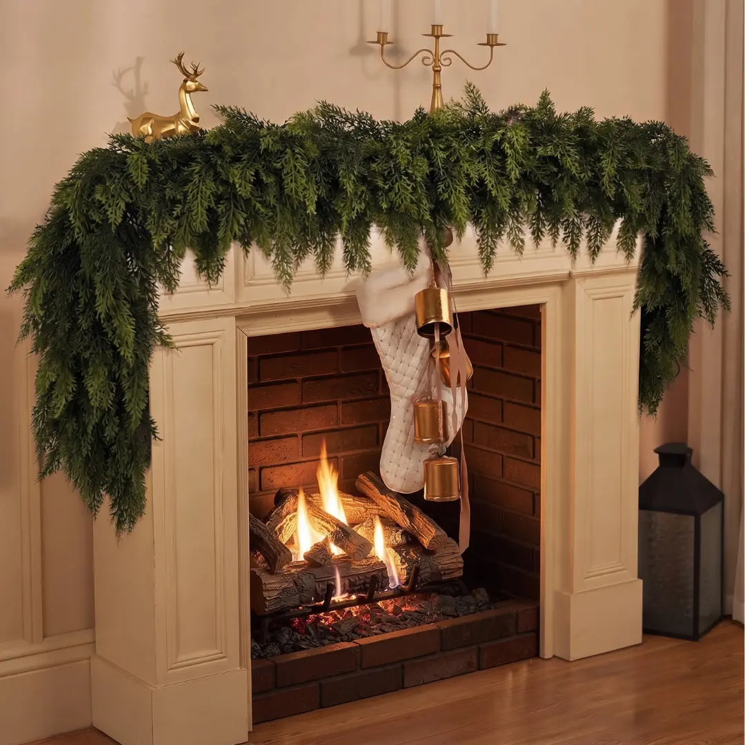 Cedar garland styled in a home